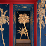 Обои с вышивкой ручной работы Deco Palms Original colourway on velvet варинант исполнения - 1 | Loft Concept в Кирове