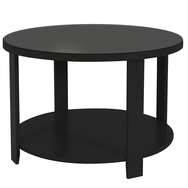 Круглый журнальный стол Jazz Black Черный Прозрачное Стекло в Кирове | Loft Concept 