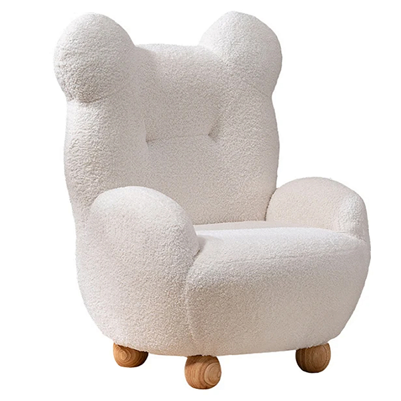 Кресло мягкое для детской Мишка Velvet Armchair Bear Белый Древесина Кресло мягкое для детской Мишка Velvet Armchair Bear Белый Древесина в Кирове | Loft Concept