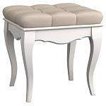 Пуф из массива бука с бежевой обивкой из велюра White Provence варинант исполнения - 1 | Loft Concept в Кирове