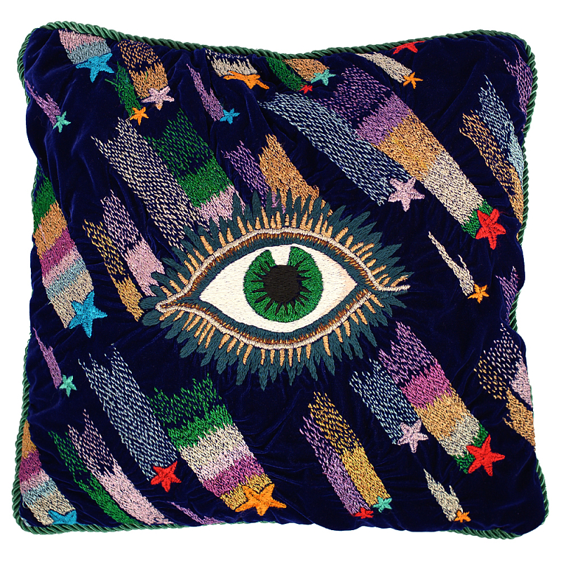 Декоративная подушка с вышивкой стиль Gucci Eye Cushion Фиолетовый Мульти Декоративная подушка с вышивкой стиль Gucci Eye Cushion Фиолетовый Мульти в Кирове | Loft Concept