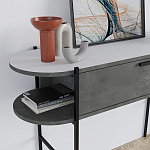 Консоль напольная серая с выдвижным ящиком и 2-мя полками с белой столешницей OTIS CONSOLE RETRO GRAY варинант исполнения - 4 | Loft Concept в Кирове