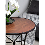 Столик приставной с круглой столешницей на металлическом черном основании Scenical Table варинант исполнения - 3 | Loft Concept в Кирове