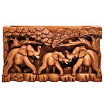 Панно из дерева слоны Panel With Animals варинант исполнения - 1 | Loft Concept в Кирове