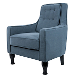 Кресло с мягкой обивкой из льна на 4-х ножках из массива березы Scarlett Armchair blue варинант исполнения - 2 | Loft Concept в Кирове