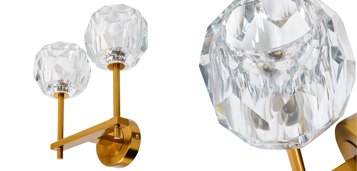 Бра RH Boule de Cristal Double Wall Lamp Gold Бра RH Boule de Cristal Double Wall Lamp Gold - Loft-Concept в Кирове