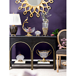 Чаша из прозрачного стекла на бронзовой подставке в виде павлина с рельефным хвостом Eden Garden варинант исполнения - 6 | Loft Concept в Кирове