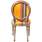 Стул бежевый в разноцветную полоску из натурального бука с изображением птиц и цветов Blooming Birds Colorful Stripes Chair варинант исполнения - 3 | Loft Concept в Кирове