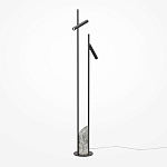 Напольный торшер светодионый черный Lumen Duo варинант исполнения - 1 | Loft Concept в Кирове