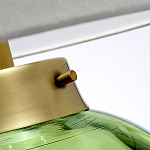 Настольная лампа с шарообразным прозрачным основанием из цветного переработанного стекла и белым цилиндрическим абажуром Elstead Lighting варинант исполнения - 2 | Loft Concept в Кирове