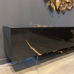 Дизайнерский комод чёрный глянцевый с основанием в виде золотых ветвей Meta Credenza  варинант исполнения - 3 | Loft Concept в Кирове