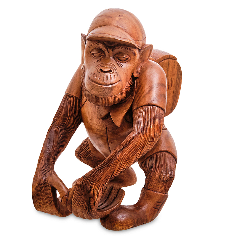 Статуэтка деревянная в виде обезьяны Bali Monkey Коричневый Статуэтка деревянная в виде обезьяны Bali Monkey Коричневый в Кирове | Loft Concept