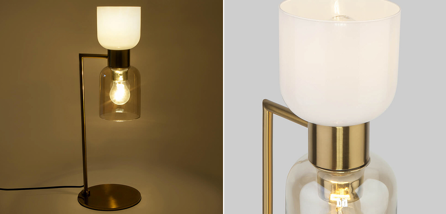 Настольная лампа Light maker studio white and smok brass Настольная лампа Light maker studio white and smok brass - Loft-Concept в Кирове