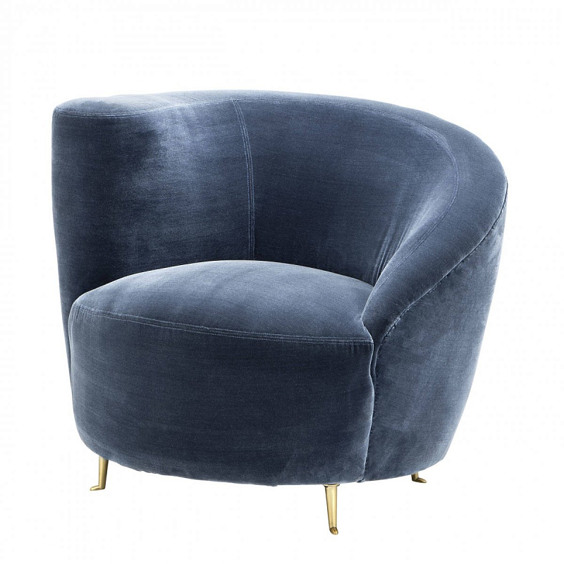 Кресло Eichholtz Chair Khan Синий Латунь Кресло Eichholtz Chair Khan Синий Латунь в Кирове | Loft Concept