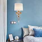 Бра с цветочным основанием и тканевым абажуром Tugella Flower Lamp варинант исполнения - 4 | Loft Concept в Кирове