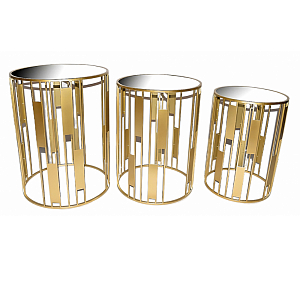 Набор из 3-х столов из металла Brass Symphony