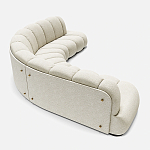 Диван Limoges полукруглой формы с обивкой букле молочного цвета варинант исполнения - 1 | Loft Concept в Кирове