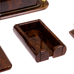 Настольный письменный набор с часами из природного камня обсидиана  Contract Extended варинант исполнения - 5 | Loft Concept в Кирове