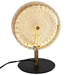 Настольная лампа с плафоном из рельефного стекла Peony Glass Bronze  варинант исполнения - 2 | Loft Concept в Кирове