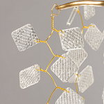 Люстра подвесная золотого цвета с декоративными ветвями и прозрачными рельефными подвесками FAIRYTREE Light варинант исполнения - 10 | Loft Concept в Кирове