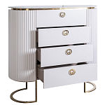 Комод белый овальный с мраморной столешницей Thoroughbass варинант исполнения - 2 | Loft Concept в Кирове