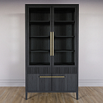 Витрина Primo со стеклянными фасадами и буфетом шпон Черный дуб варинант исполнения - 2 | Loft Concept в Кирове