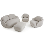 Полукруглое кресло из обивки меланж Halle Melange Armchair варинант исполнения - 9 | Loft Concept в Кирове