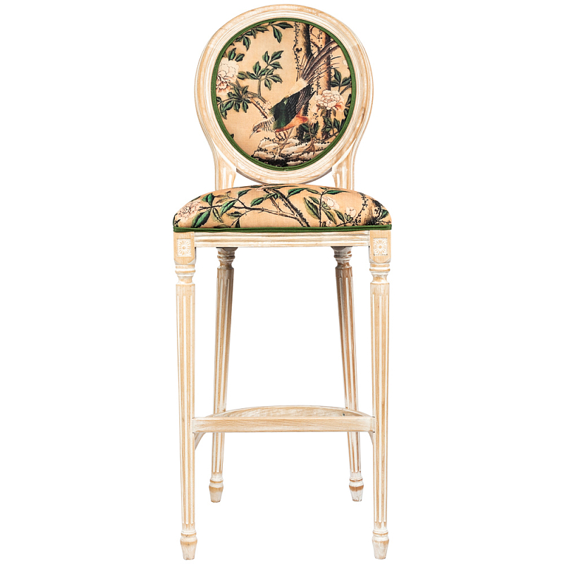 Барный стул Beige and Green Chinoiserie Bar Stool Бежевый Зеленый Барный стул Beige and Green Chinoiserie Bar Stool Бежевый Зеленый в Кирове | Loft Concept
