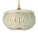 Подвесной светильник с каскадом из стеклянных декоративных элементов на золотом каркасе Shining Sea Glass варинант исполнения - 3 | Loft Concept в Кирове