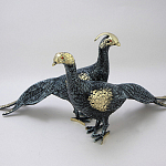 Статуэтка бронзовая пара Павлины синие Bronze Birds варинант исполнения - 1 | Loft Concept в Кирове