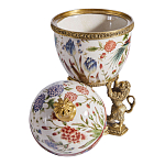 Шкатулка в форме яйца на величественных львах из фарфора с бронзовыми элементами Eden Garden варинант исполнения - 7 | Loft Concept в Кирове