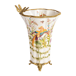 Ваза из фарфора с бронзовой стрекозой  Paradise Dragonfly варинант исполнения - 1 | Loft Concept в Кирове