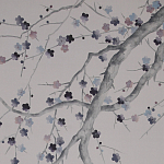 Обои ручная роспись Plum Blossom Special Colourway on Lilac Hint dyed silk варинант исполнения - 1 | Loft Concept в Кирове