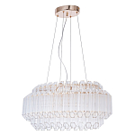 Люстра подвесная многослойная с прозрачными хрустальными трубками и золотистым каркасом Hexagon Tube Light варинант исполнения - 1 | Loft Concept в Кирове