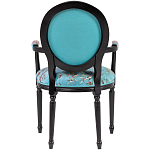 Полукресло из массива бука бирюзовое с изображением птиц и цветов Turquoise Chinoiserie Garden Chair варинант исполнения - 2 | Loft Concept в Кирове