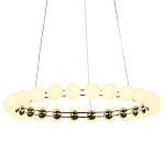 Люстра светодиодная кольцевая с круглыми плафонами белого цвета PEARLS Suspension 48 варинант исполнения - 3 | Loft Concept в Кирове