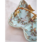 Блюдо из голубого фарфора с бронзовой ручкой в виде ветки Blue Garden варинант исполнения - 6 | Loft Concept в Кирове