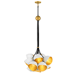 Люстра с 15-ю белыми  плафонами с золотой внутренней поверхностью Hinkley варинант исполнения - 7 | Loft Concept в Кирове