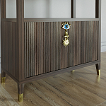 Стеллаж со стеклянными полками Elsa Dreams Walnut варинант исполнения - 1 | Loft Concept в Кирове