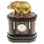 Часы настольные бронзовые с декором в виде медведя Bear Stone Clock варинант исполнения - 4 | Loft Concept в Кирове