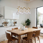 Люстра с 9-ю прозрачными стеклянными плафонами в форме капли Lucid Rain  варинант исполнения - 11 | Loft Concept в Кирове