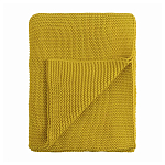 Плед из хлопка жемчужной вязки горчичного цвета Waffle Comfort варинант исполнения - 1 | Loft Concept в Кирове