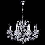 Люстра подвесная с 8-ю лампочками и прозрачными хрустальными подвесками на хромированном основании Crystal lamps варинант исполнения - 2 | Loft Concept в Кирове