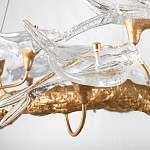 Люстра подвесная с прозрачными стеклянными птичками на ветвях Диаметр 100 см Serip Voa варинант исполнения - 10 | Loft Concept в Кирове