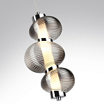 Подвесной светильник с 3-мя рифлеными стеклянными шарами Marcelh Light варинант исполнения - 9 | Loft Concept в Кирове