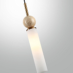 Подвесной светильник с цилиндрическим матовым плафоном и декоративным шаром из камня Orb Essence варинант исполнения - 13 | Loft Concept в Кирове