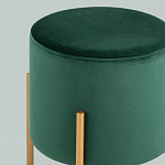 Зеленый пуф на золотистых ножках SANJAY варинант исполнения - 2 | Loft Concept в Кирове