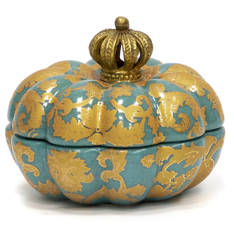 Фарфоровая шкатулка Crown Бронза Голубой Фарфоровая шкатулка Crown Бронза Голубой в Кирове | Loft Concept