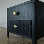 Тумба прикроватная с двумя ящиками Elsa Dreams Black варинант исполнения - 3 | Loft Concept в Кирове