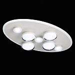 Потолочный светильник овальной формы белого цвета с 7-ю лампами Lunar Pebbles варинант исполнения - 4 | Loft Concept в Кирове